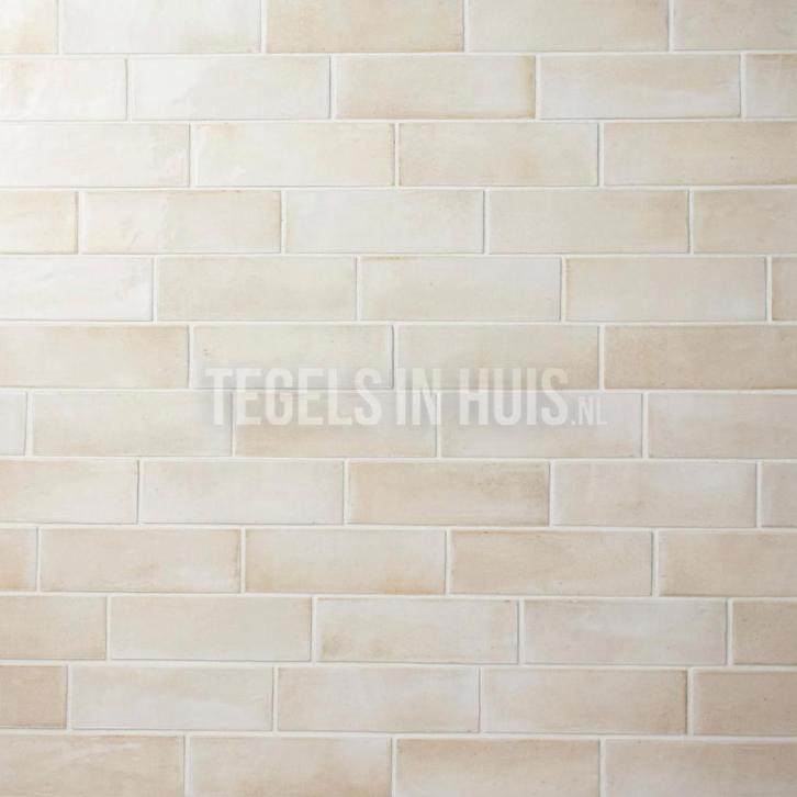 Wandtegel coco beige canvas glans 5x15 wandtegel, Doe-het-zelf en Verbouw, Tegels, Wandtegels, Nieuw, 10 m² of meer, Keramiek