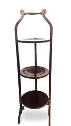 Standaard - Mahonie - Drieplateau-serveerstandaard van, Antiek en Kunst