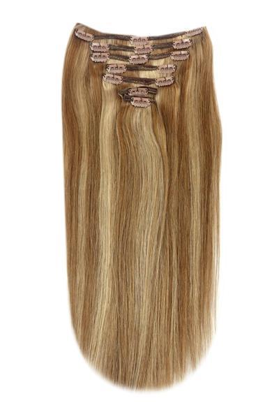 Remy Human Hair extensions straight 20 - bruin / blond 6/27, Sieraden, Tassen en Uiterlijk, Uiterlijk | Haarverzorging