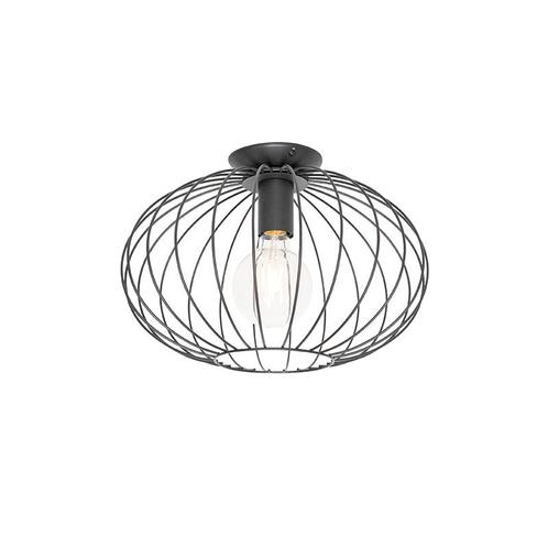 Industriële plafonnière zwart - Margarita, Huis en Inrichting, Lampen | Plafondlampen, Nieuw, Overige materialen