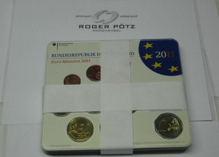 29,40 Euro Duitsland 5 x 5,88 Euro Kms 2011 Komplettsatz..., Postzegels en Munten, Munten | Europa | Euromunten, Verzenden