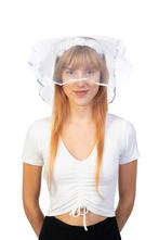 Haarband Bruidssluier Wit Diadeem Bruid Sluier Witte Rozen B, Ophalen of Verzenden, Nieuw, Carnaval, Accessoires