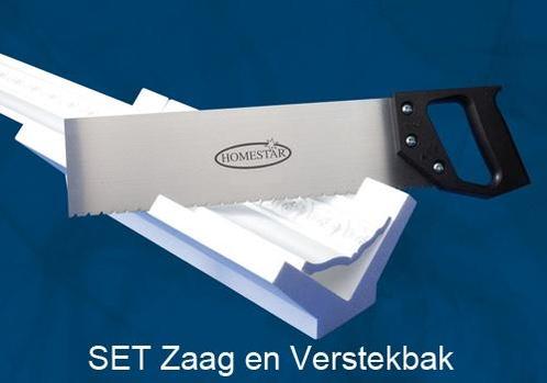 SET Polystyreenzaag en Verstekbak, Doe-het-zelf en Verbouw, Plinten en Afwerking, Nieuw, Ophalen of Verzenden