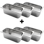GGM Gastro | (6 stuks) RVS GN bak 1/3 - Hoogte: |, Verzenden