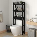 vidaXL Toiletrek 63x26x171 cm massief grenenhout zwart, Verzenden, Nieuw, Zwart