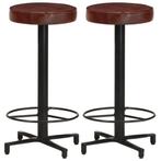 vidaXL Barkrukken 2 st 66 cm echt leer, Huis en Inrichting, Barkrukken, Verzenden, Nieuw