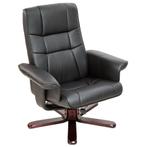 TV-fauteuil met krukje model I - zwart/bruin, Nieuw, Verzenden