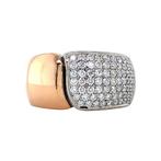 Bicolour gouden ring met diamant van Le Chic 14 karaat, Sieraden, Tassen en Uiterlijk, Verzenden, Zo goed als nieuw, Wit, Goud