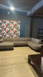 U Bank Umberto luxe stof gemelleerd bruin hoekbank 3 delig, Ophalen, Minder dan 75 cm, Hoekbank, Stof