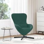 vidaXL Eivormige stoel Donkergroen 63 x 73 x 90 cm Fluweel, Huis en Inrichting, Fauteuils, Verzenden, Nieuw