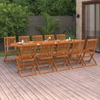 vidaXL 11-delige Tuinset 280x90x75 cm massief acaciahout, Meer dan 8 zitplaatsen, Nieuw, Tuinset, Verzenden