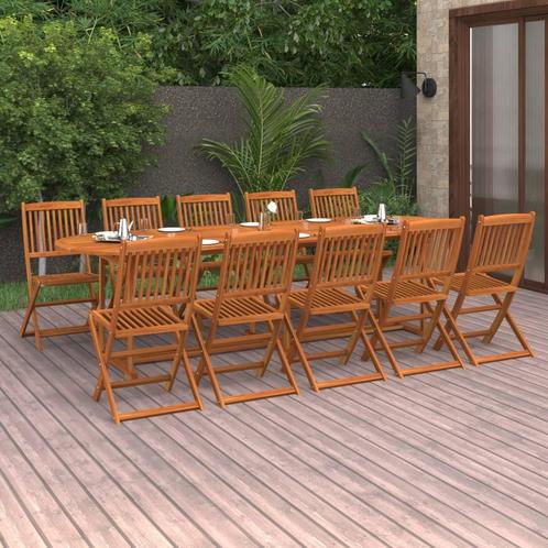 vidaXL 11-delige Tuinset 280x90x75 cm massief acaciahout, Tuin en Terras, Tuinsets en Loungesets, Tuinset, Nieuw, Meer dan 8 zitplaatsen