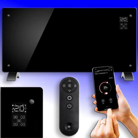 Elektrische convector kachel glas 2000watt Zwart, Wifi, Huis en Inrichting, Kachels, Verzenden