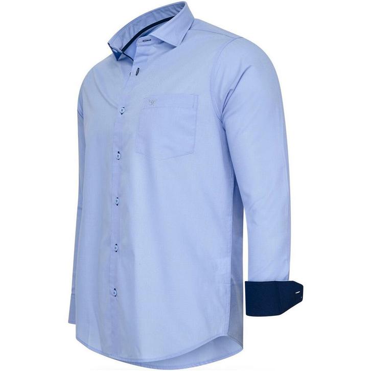 2dekans | Cappuccino Italia - Heren Overhemden Overhemd Uni, Kleding | Heren, Overhemden, Blauw, Zo goed als nieuw, Ophalen of Verzenden