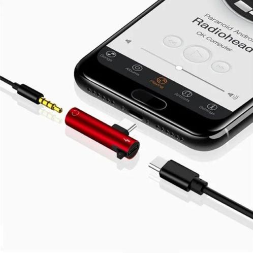 USB-C Oplader & AUX Splitter - Headphone Audio Splitter, Telecommunicatie, Mobiele telefoons | Batterijen en Accu's, Nieuw, Verzenden