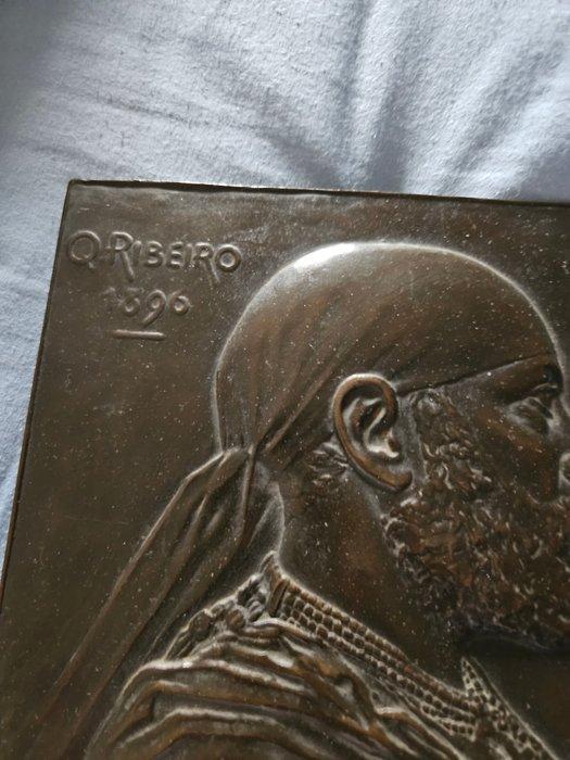 MENELIK II - Plaque - Brons, Antiek en Kunst, Curiosa en Brocante