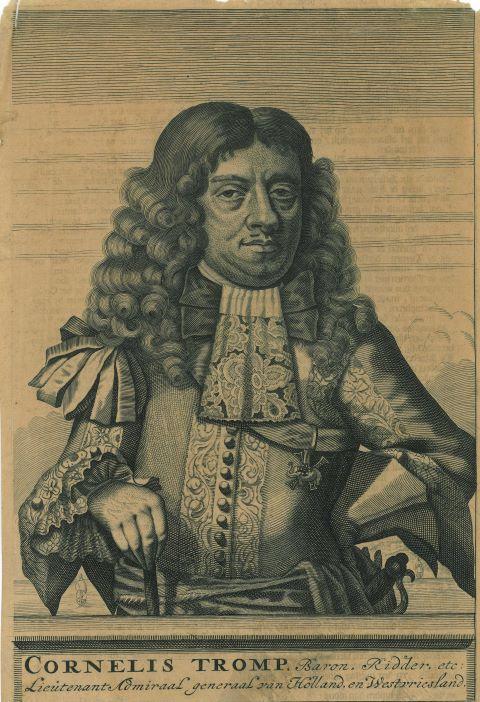 Portrait of Cornelis Maartenszoon Tromp, Antiek en Kunst, Kunst | Etsen en Gravures