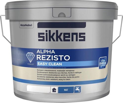 Sikkens Alpha Rezisto Easy Clean RAL 9010 | Zuiver Wit 10L, Doe-het-zelf en Verbouw, Verf, Beits en Lak, Nieuw, Verzenden