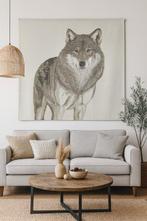 Arazzo in jacquard van alpaca Majestueuze wolf, kracht en, Antiek en Kunst