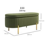Zitbank Met Klapdeksel En Opbergruimte, Stoffen Bekleding, H, Verzenden, Nieuw