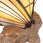 Tiffany vlinderlamp – Vlinder op Boomstronk - H 24 cm, Huis en Inrichting, Verzenden, Nieuw