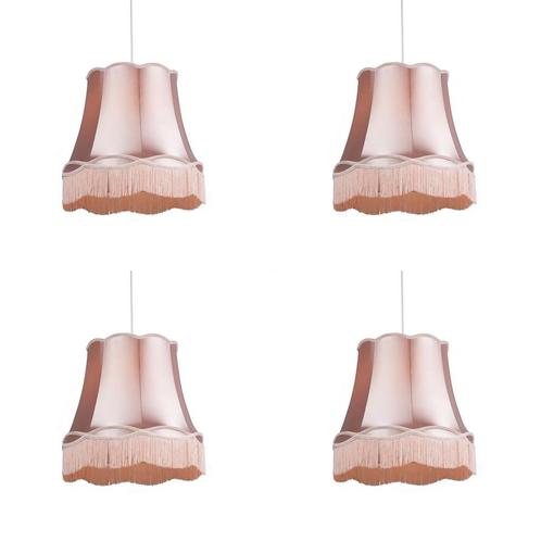 Set van 4 retro hanglampen roze 45 cm - Granny, Huis en Inrichting, Lampen | Hanglampen, Nieuw, Overige materialen, 75 cm of meer