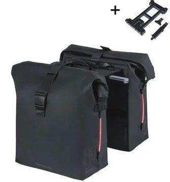 Dubbele fietstas Basil SoHo Nordlicht MIK - 41 liter - Zwart, Fietsen en Brommers, Fietsaccessoires | Fietstassen, Nieuw, Verzenden