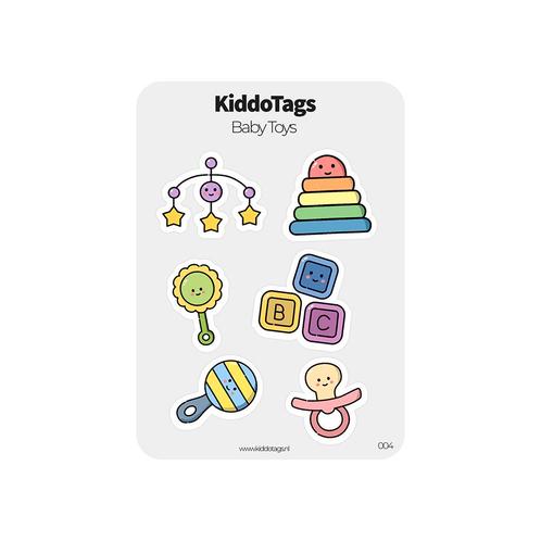 KiddoTags - Sticker Sheet 004 - Baby Toys, Hobby en Vrije tijd, Stickers en Plaatjes, Sticker, Nieuw