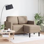 vidaXL 2-zitsbank met chaise longue L-vorm Cappuccino 125 cm, Huis en Inrichting, Verzenden, Nieuw, Tweepersoons, Leer