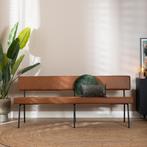 40% Korting: Industriële eetkamerbank Espen cognac eco-leer, Huis en Inrichting, Stoelen, Ophalen, Zo goed als nieuw, Bruin, Industrieel, Modern