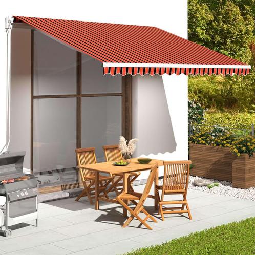 vidaXL Vervangingsdoek voor luifel 4x3,5 m oranje en bruin, Tuin en Terras, Zonneschermen, Nieuw, Verzenden