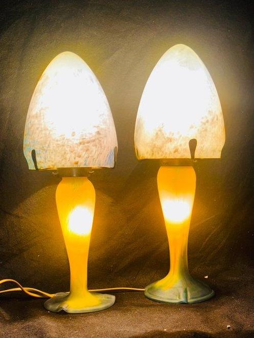 sculptuur, Lampade stile GALLE francese - 35 cm - Glas -, Antiek en Kunst, Curiosa en Brocante
