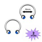 Fako Bijoux® - Circular Barbell Piercing - Hoefijzer Kristal, Sieraden, Tassen en Uiterlijk, Piercings, Verzenden, Nieuw
