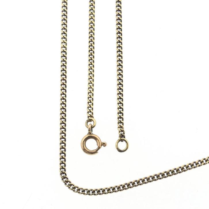 Gouden gourmet schakel ketting | 52 cm (unisex, heren), Sieraden, Tassen en Uiterlijk, Kettingen, Overige kleuren, Gebruikt, Goud