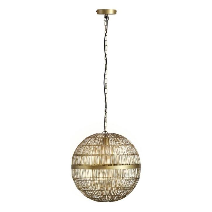 Hanglamp HERMI II 50.0 cm 1-lichts Messing, Huis en Inrichting, Lampen | Hanglampen, Nieuw, Metaal, 75 cm of meer, Ophalen of Verzenden