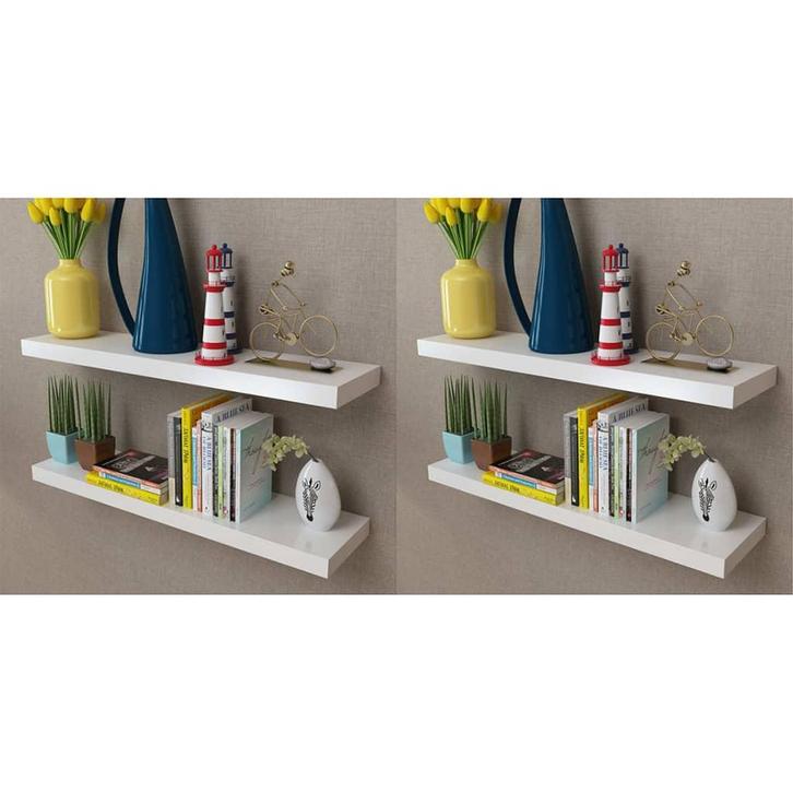 vidaXL Wandplanken 4 st 80 cm wit, Huis en Inrichting, Woonaccessoires | Wandplanken en Boekenplanken, Nieuw, Verzenden