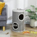 Krabton, 60 Cm Hoog Ø 35 Cm Tweelaagse Kattenton Met 2 Grott, Verzenden, Nieuw