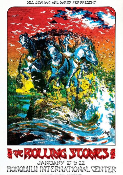 Posters - Poster Rolling Stones - Honolulu, Verzamelen, Muziek, Artiesten en Beroemdheden, Zo goed als nieuw, Verzenden