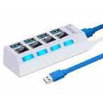 USB hub met 4 poorten met aan/uit schakelaars usb 3.0 wit, Huis en Inrichting, Woonaccessoires | Overige, Nieuw, Ophalen of Verzenden