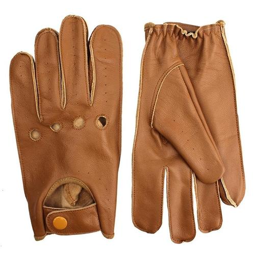 Bruine leren autohandschoenen, Motoren, Kleding | Motorkleding, Nieuw met kaartje, Verzenden