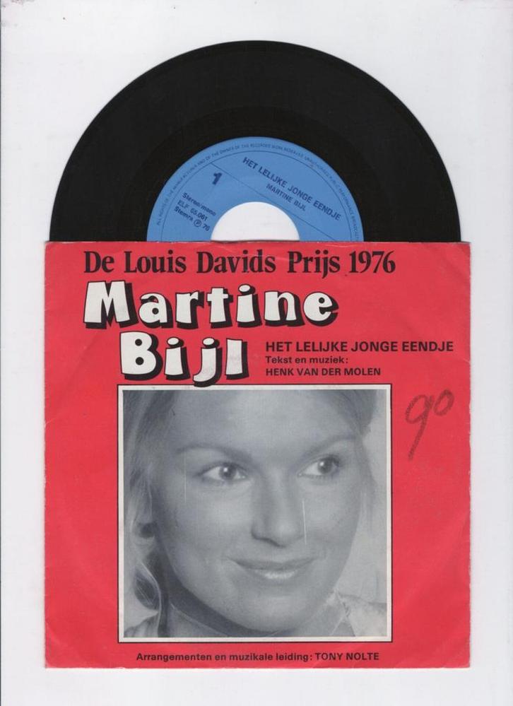 Martine Bijl – Het Lelijke Jonge Eendje / De Vlinder (1-7-V, Cd's en Dvd's, Vinyl Singles, Ophalen of Verzenden