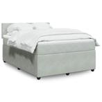 vidaXL Boxspring met matras fluweel lichtgrijs 140x190 cm, Huis en Inrichting, Slaapkamer | Bedden, Verzenden, Nieuw, Tweepersoons