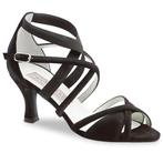 Dames Dansschoenen met Dubbele Bandjes - Zwart Suede - Hak 6, Verzenden, Nieuw