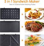 Aigostar Tosti ijzer - 3 in 1 Wafelijzer - Contact Grill - 7, Witgoed en Apparatuur, Verzenden, Nieuw