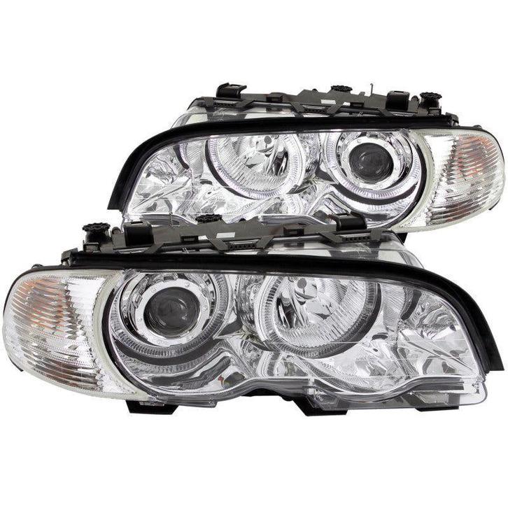 ANZO 2000-2003 BMW 3 Series E46 Projector Headlights w/ Halo, Auto-onderdelen, Verlichting, Ophalen of Verzenden