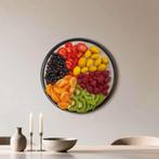 Vibrant Fruit Medley - Muurcirkel - ø 60 cm +Ophangset, Huis en Inrichting, Verzenden, Nieuw, Print
