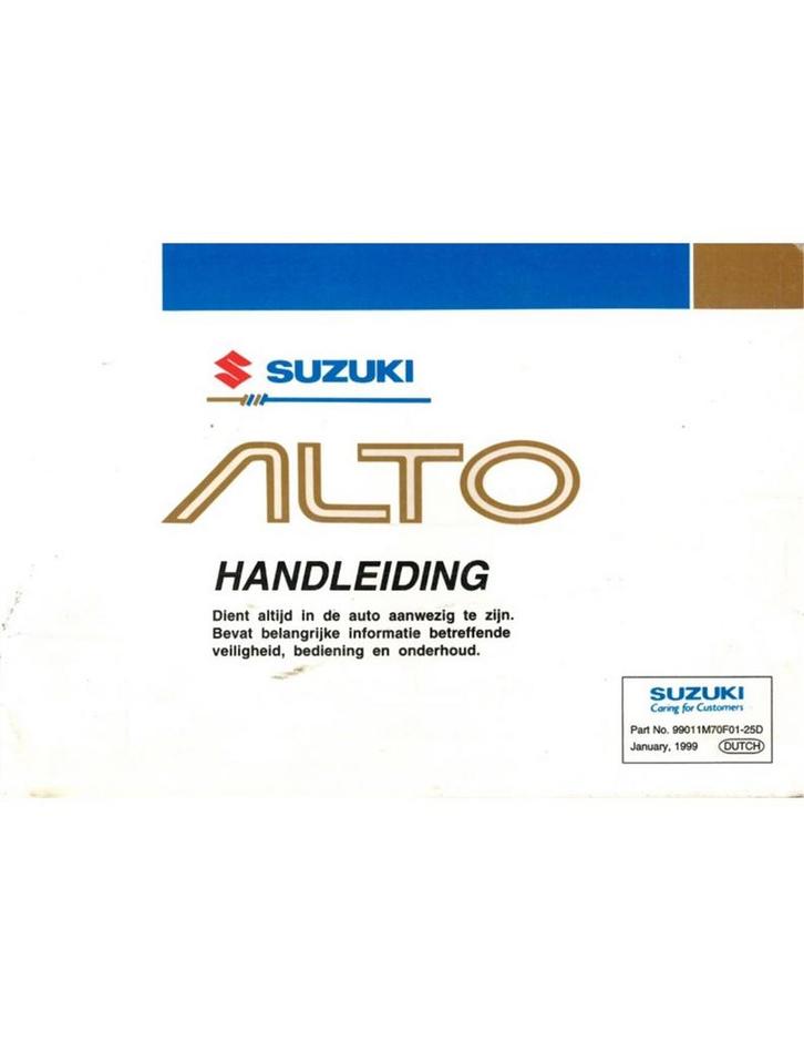 2000 SUZUKI ALTO INSTRUCTIEBOEKJE NEDERLANDS, Auto diversen, Handleidingen en Instructieboekjes