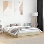 vidaXL Bedframe met LED-verlichting sonoma eikenkleurig, Bruin, Verzenden, Nieuw, 190 cm of minder
