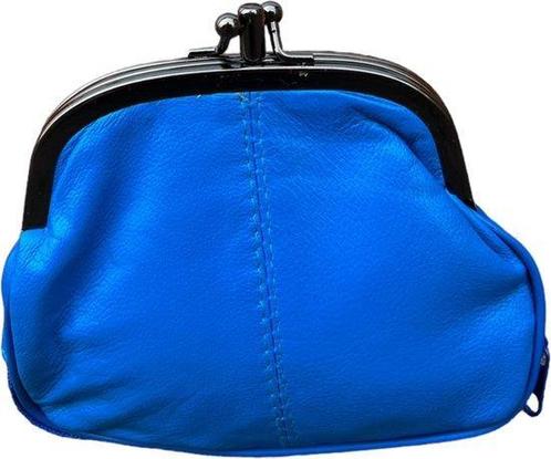 Dames Knip Beursje Medium Portemonnee Echt Leer Kobalt blauw, Sieraden, Tassen en Uiterlijk, Portemonnees, Blauw, Nieuw, Overige merken