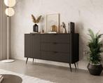 Meubella Dressoir zwart kast met lades 138 cm, Huis en Inrichting, Kasten | Dressoirs, 100 tot 150 cm, Verzenden, Nieuw, Modern